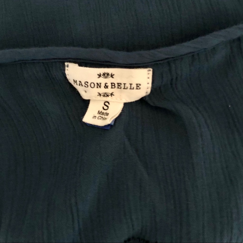 MASON & BELLE Navy Tank Top Lace Ruffles - Picture 13 of 13
